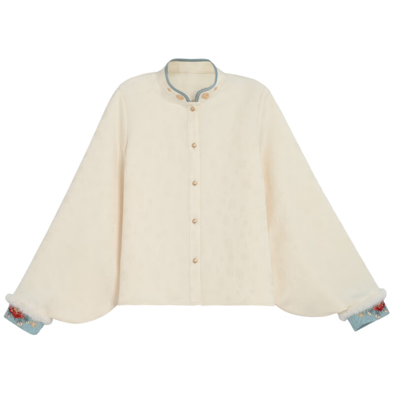 森女部落东方简奢风毛呢马甲新中式过年款三件套红色氛围感喜庆时尚套装 杏色衬衫（单件）（单件） M