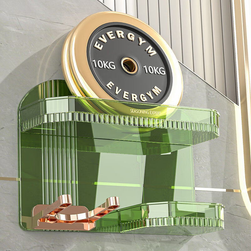 免打孔浴室置物架轻奢风格PET材质结实耐用吹风机架 绿色置物架