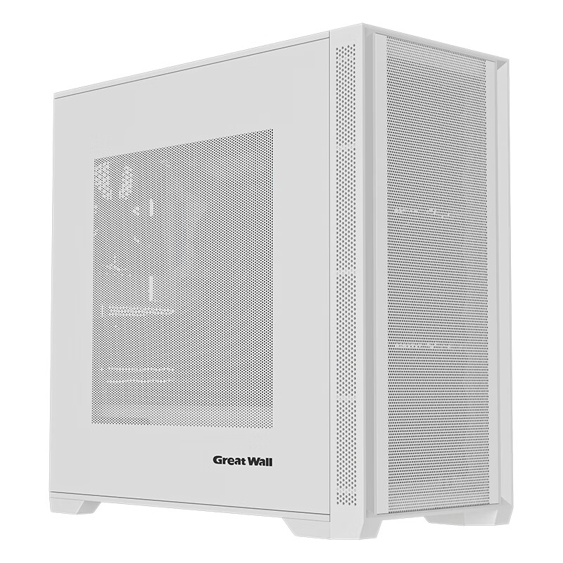 长城（Great Wall）冰霜X3BW白色电竞机箱（MATX主板/细钢网面板/顶部360水冷位/9风扇位/USB3.0/细网孔铁侧板）