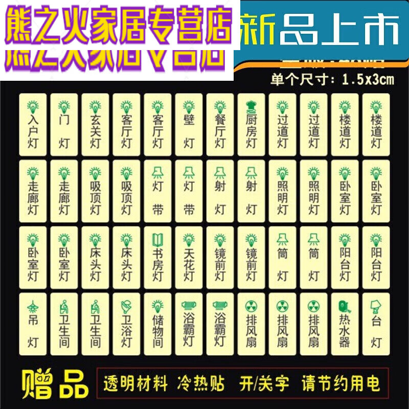 配电箱空开提示贴纸文字标示贴透明空开贴纸标签防水空气开关标识 a款