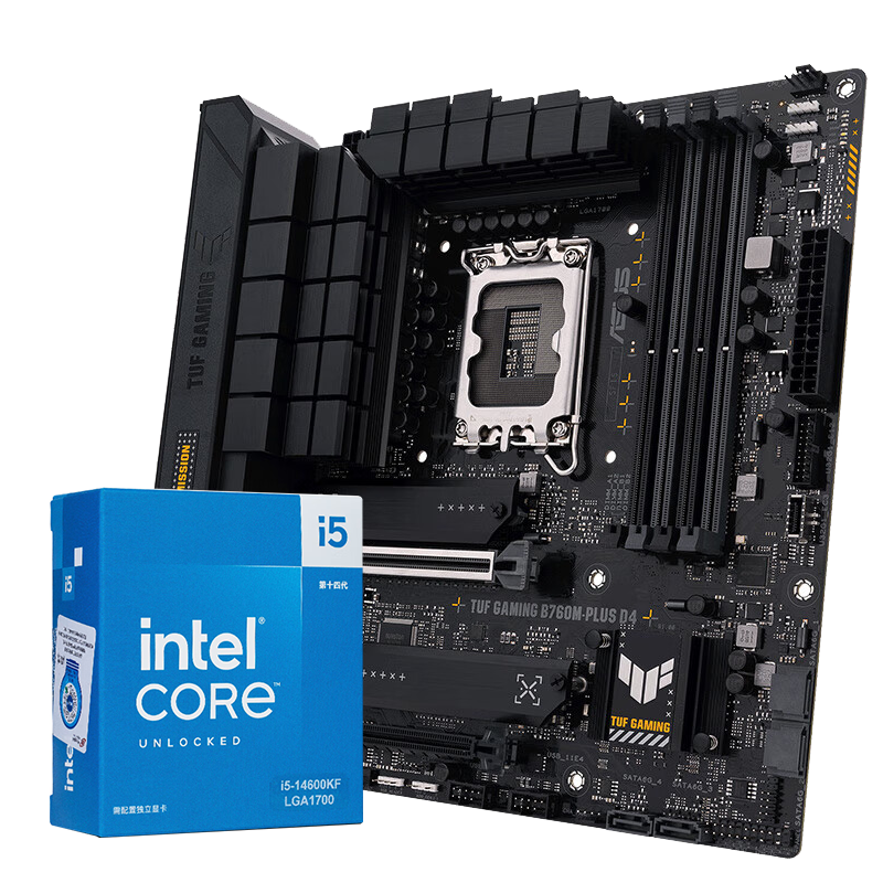 Ӣض i5CPUװ I5 14600KF ˶TUF B760M-PLUS D4ʵ2099Ԫ