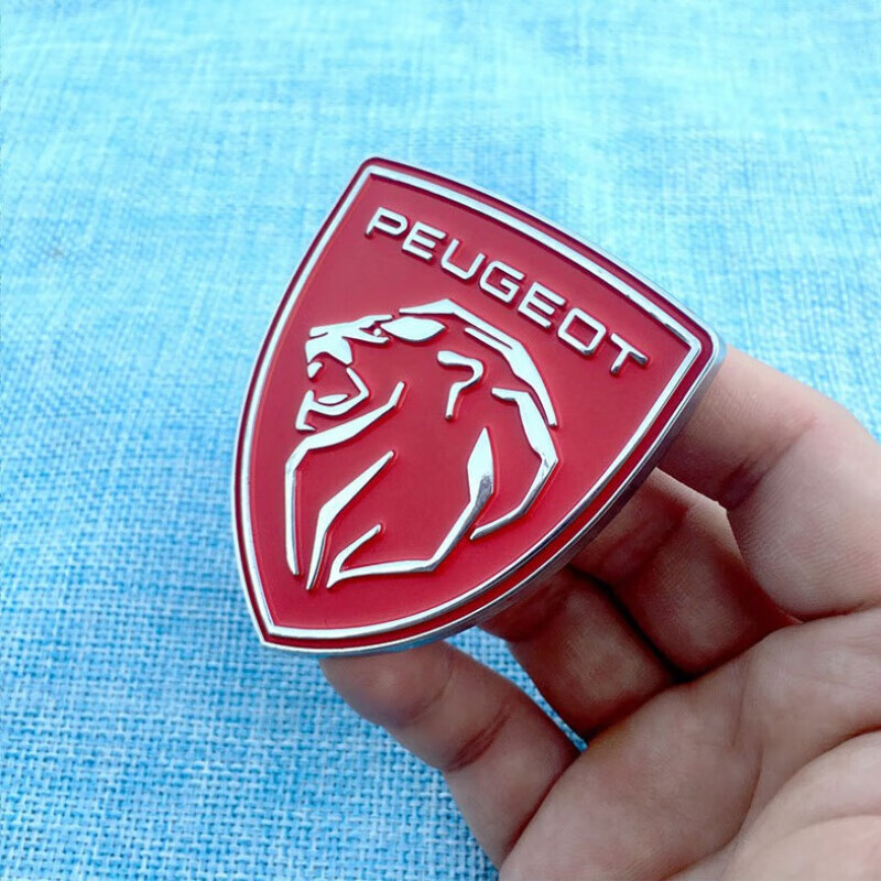 307 408 4008车标车身装饰贴叶子板侧标狮子盾后尾标 红色