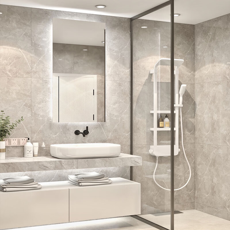 画萌卫生间玻璃隔断浴室卫浴半隔断淋浴房厕所干湿分离半墙极简定制 2