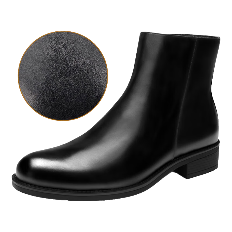 3515真皮男鞋男士切爾西靴耐磨中幫保暖棉靴冬季高端頭層牛皮馬丁靴 加絨款 46