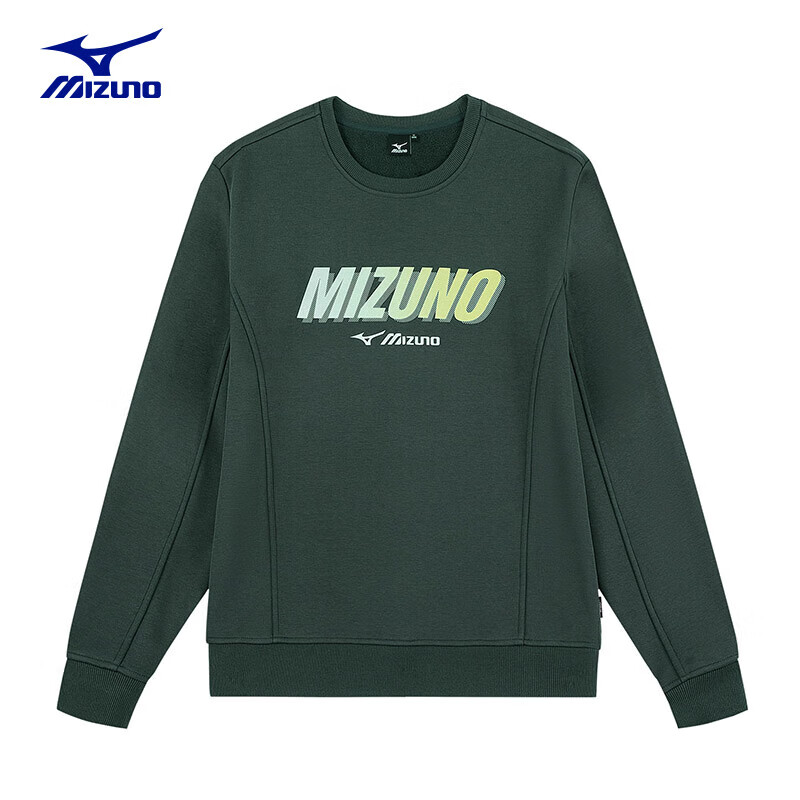 美津浓户外卫衣男加绒男士宽松暖绒保暖套头衫 灰蓝色 m