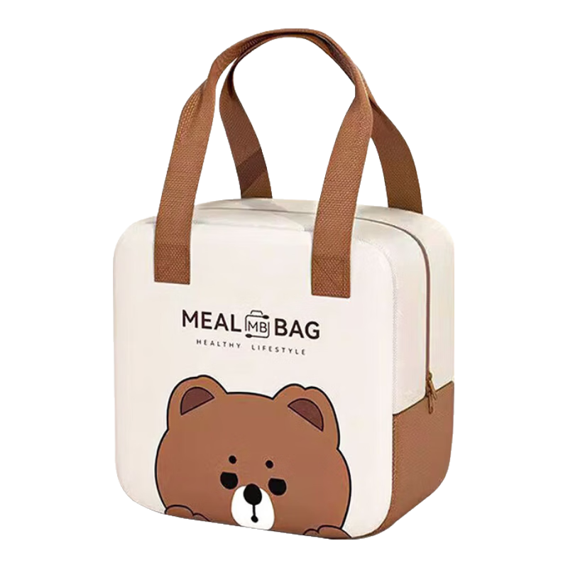 百草園飯盒袋便當(dāng)手提包保溫餐包小學(xué)生上班族耐用大容量帶飯菜袋子飯兜 推薦-小熊頭保溫包【長效保溫】