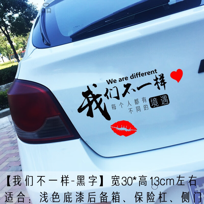 山头林村我们不一样汽车贴纸个性贴00后90后车贴 我们不一样-黑字小号