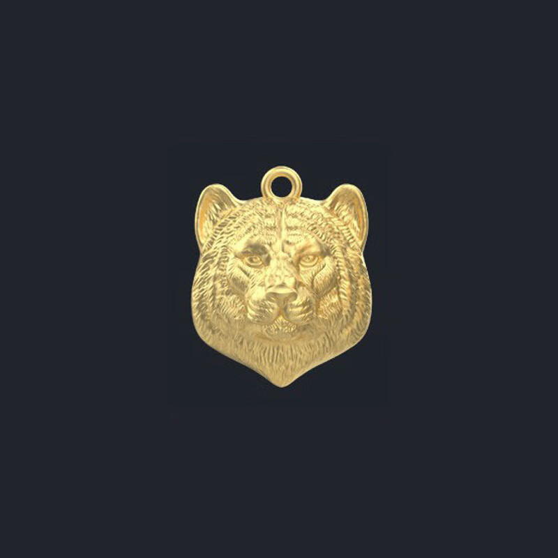 先恩尼足金吊坠 黄金虎头吊坠 古法黄金吊坠 男款新年礼物 福虎纳瑞