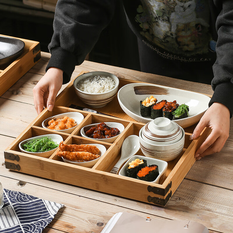 魔都民宿早餐餐具创意陶瓷复古分格餐盘食盒托盘酒店餐厅商用套装