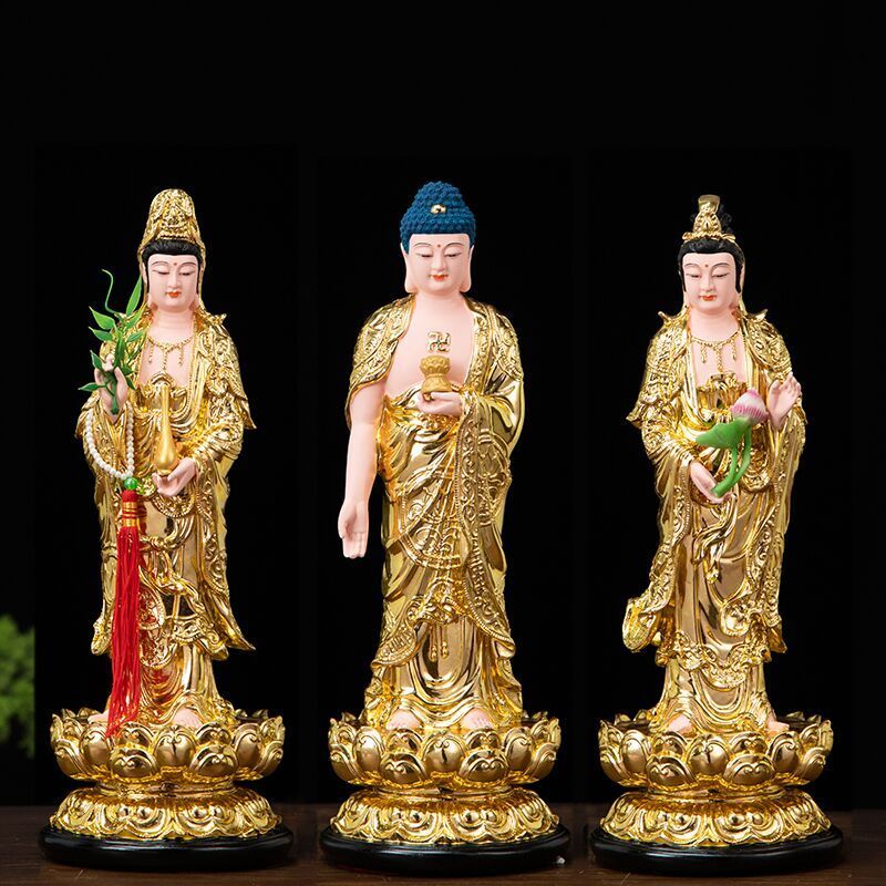 39厘米金色身西方三圣 三尊价