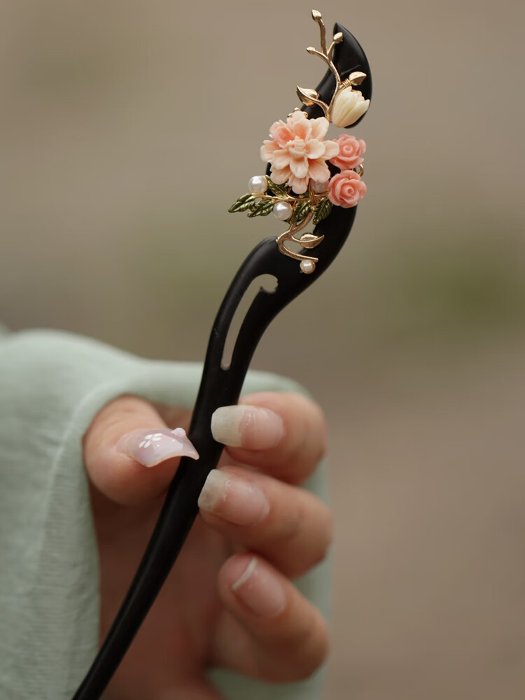 京营木簪盘发气质古典簪子简约现代新中式旗袍配饰头饰钗子发簪高级感