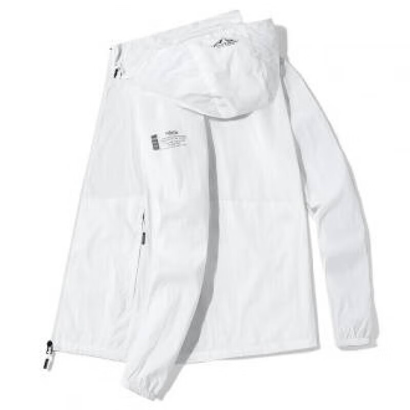安踏踏防晒衣男透气户外冰丝钓鱼防晒服夏秋季薄款皮肤防晒衣 白色 m