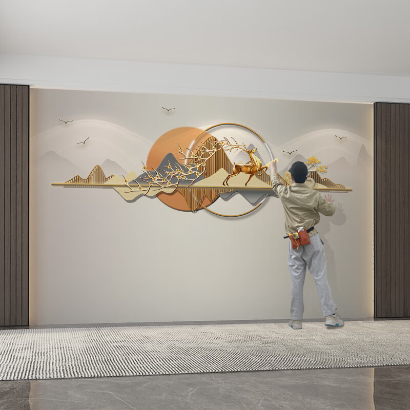 墙布电视背景墙壁纸客厅装饰轻奢风现代简约定制壁画 【拼接】拼接