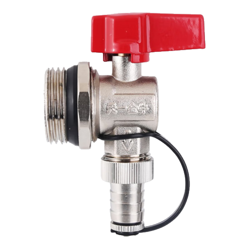 天一金牛(TIANYIJINNIU)地暖分水器排氣閥排污閥暖氣放水神器銅加厚閥門(mén)1寸外絲 1寸(32mm)電鍍紅放水閥