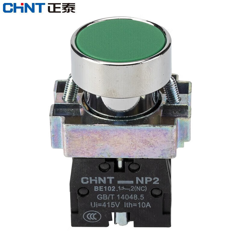 正泰(chnt)np2-ba32 自复位按钮 平头按钮开关 绿色(常闭)