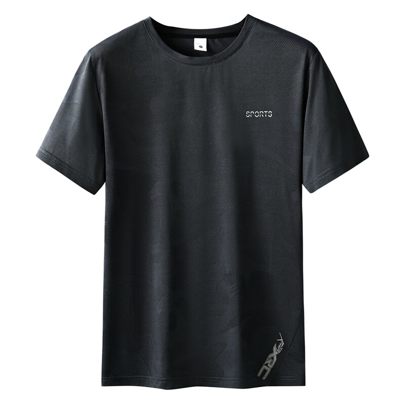 梦娇男士夏季大码速干短袖t恤 深灰色 xl