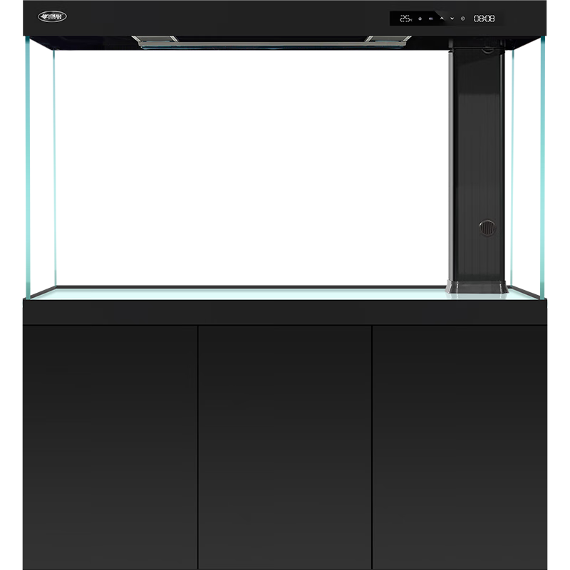 汉霸 超白玻璃鱼缸生态底滤客厅大型家用智能金鱼缸水族箱2025新款 亮黑色 靠墙0.8米X36cm宽X146cm高 1685元