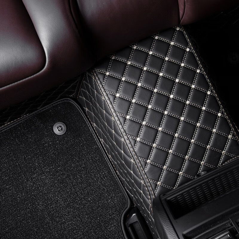 车丽友 专用于深蓝SL03深蓝S07 G318 深蓝L07深蓝S05皮革全软包汽车脚垫 【豪华皮革软包】黑色米线+耐磨黑色雪妮丝 深蓝专用 联系客服备注车型+年款