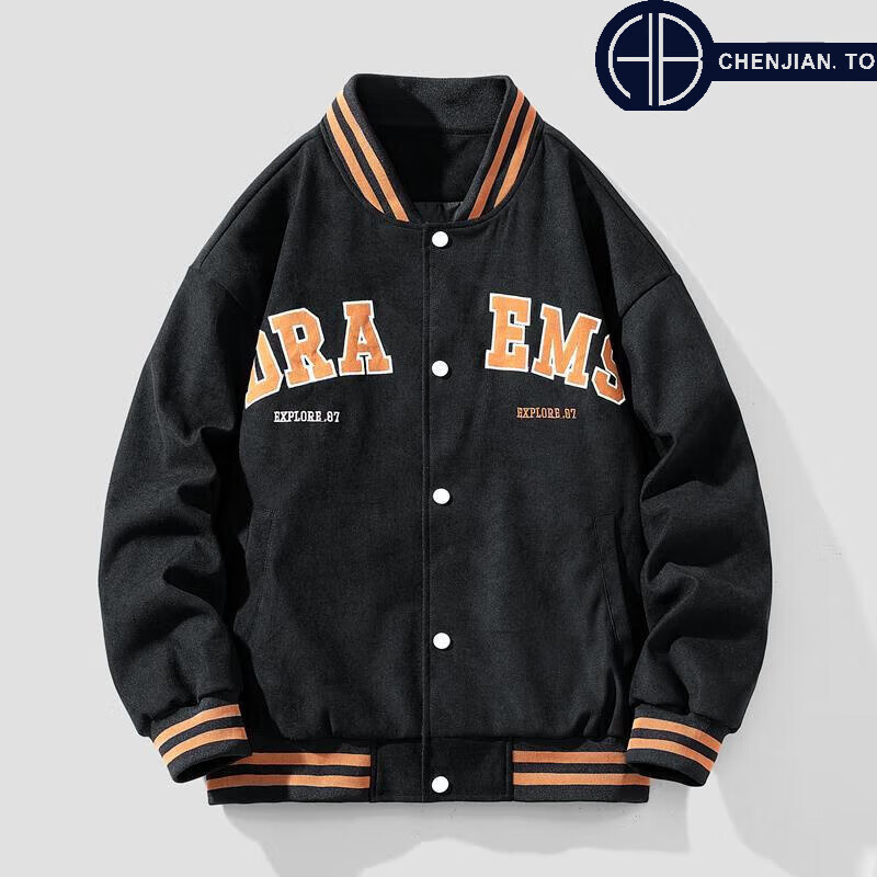 zoci日系棒球服男秋季新款潮牌美式字母复古青少年飞行夹克男上衣