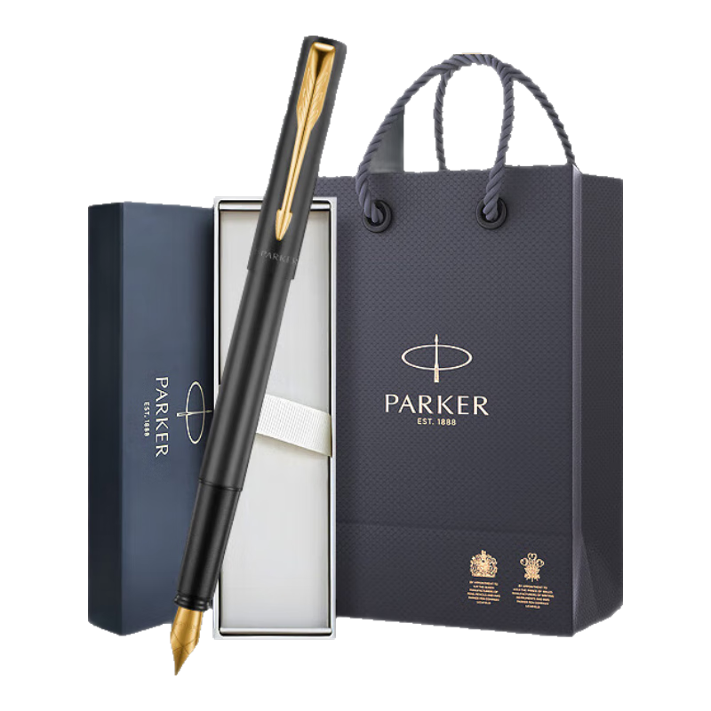 派克（PARKER）高端商務(wù)鋼筆送禮定制刻字墨水筆節(jié)日畢業(yè)禮物成人禮生日禮物練字筆紀念品獎品文具練字筆金屬筆 威雅XL經(jīng)典黑金夾墨水筆