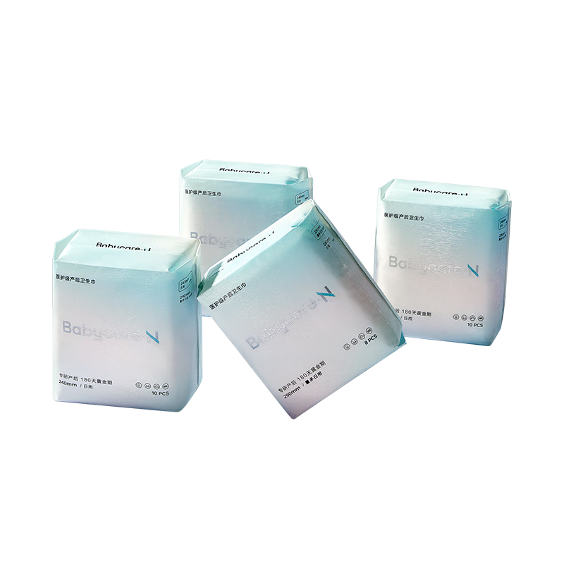 小N消毒级薄防漏卫生巾日用夜用新国标姨妈巾38片4包240+290mm自营