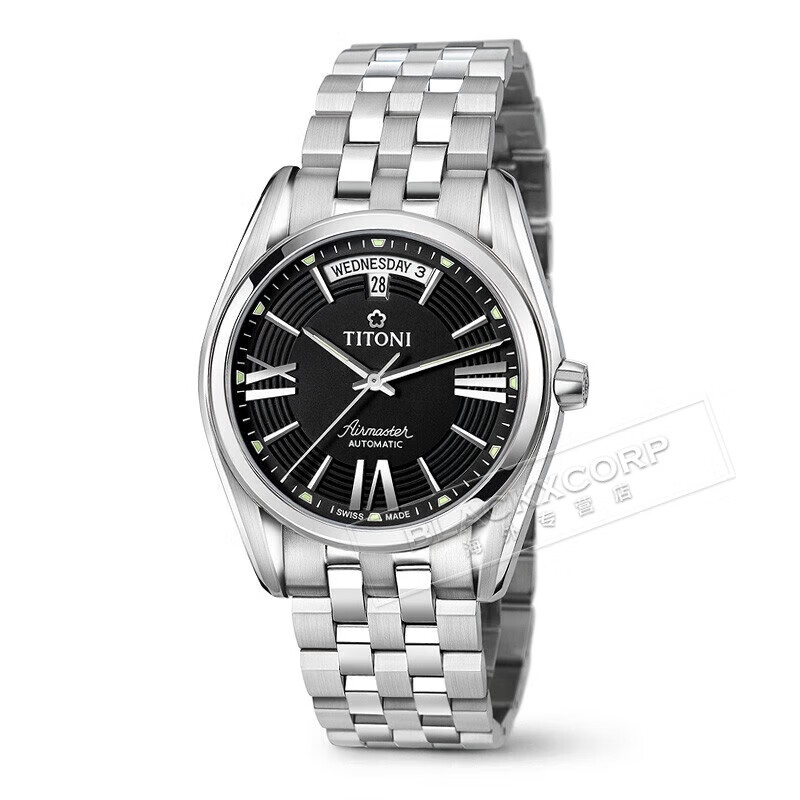 梅花(titoni) 联保男士空霸系列93909 s-343男士机械腕表日历星期显示