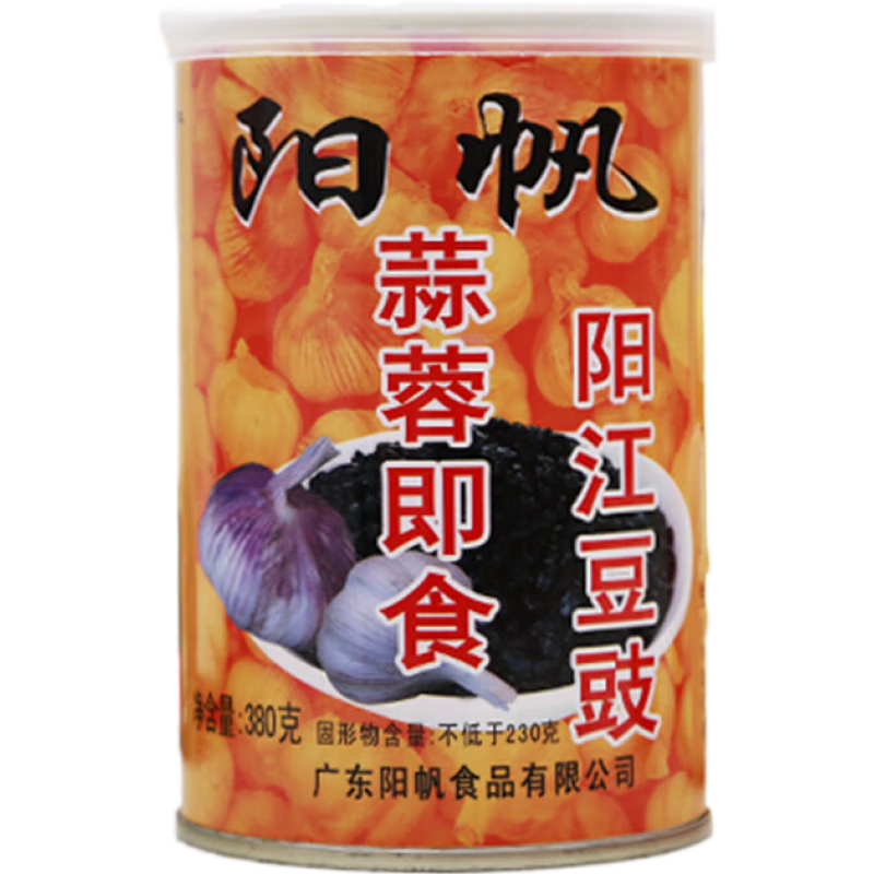 维莱瑞阳帆牌蒜蓉即食阳江豆豉罐380g广东阳光豆鼓特产黑干豆豉火锅C8