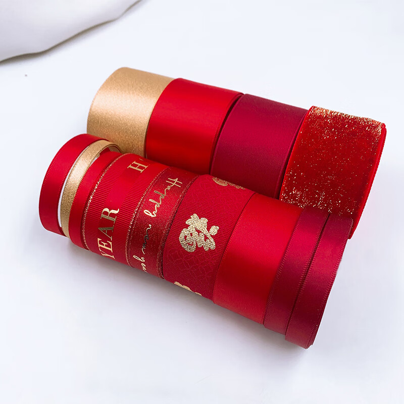 diy手工发饰春节 发饰春节新年风饰品儿童套餐蝴蝶结制作发夹丝带 t12