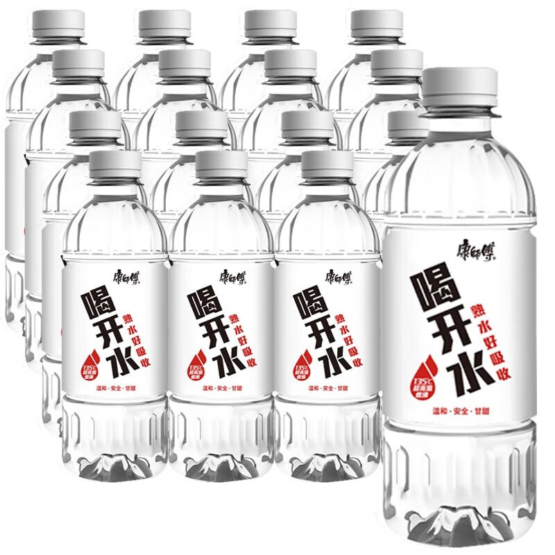 康师傅喝开水380ml*24瓶整箱温和熟水高温杀菌办公室会议饮用水喝开水
