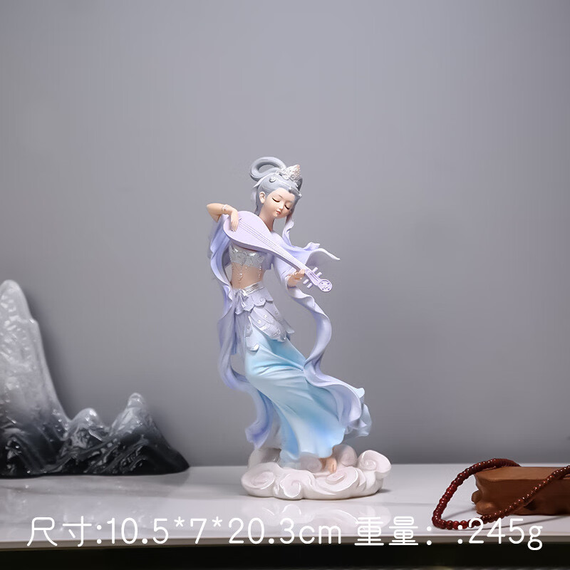 瀛樂海鮮姿造人物擺件冷菜刺身裝飾品酒店自助餐廳意境壽司店創(chuàng)意擺盤 敦煌琵琶