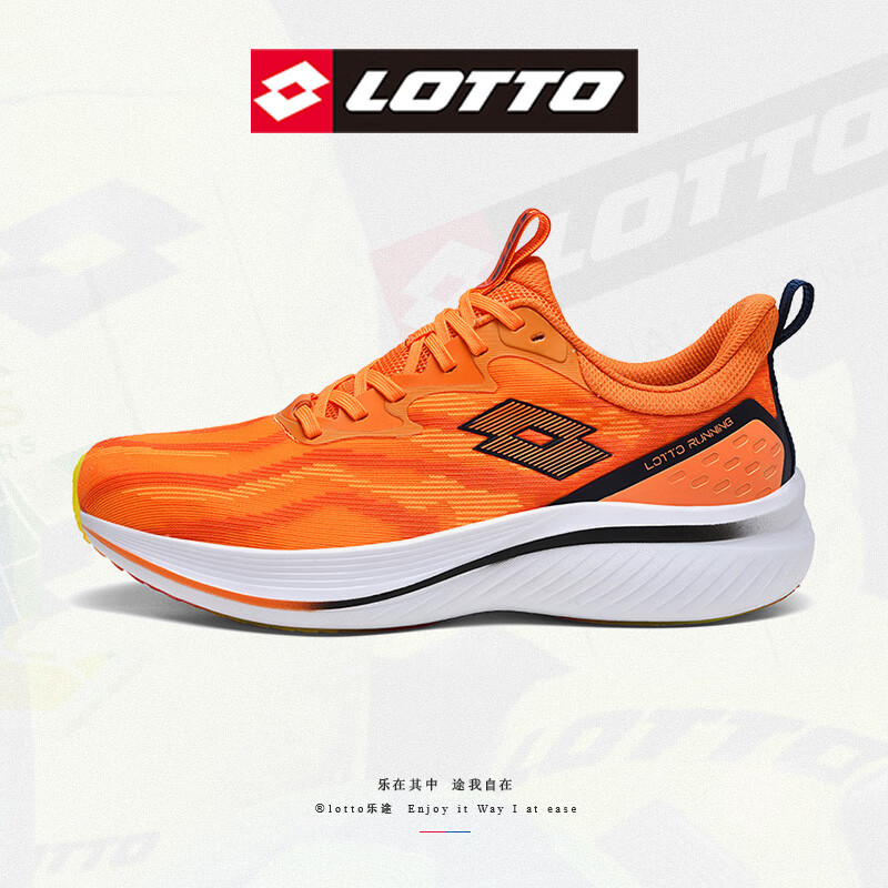 乐途(LOTTO)男鞋菱冻秋新款男士碳板专业轻跑鞋竞速专业训练跑鞋网面软底女 橘红(女款) 40