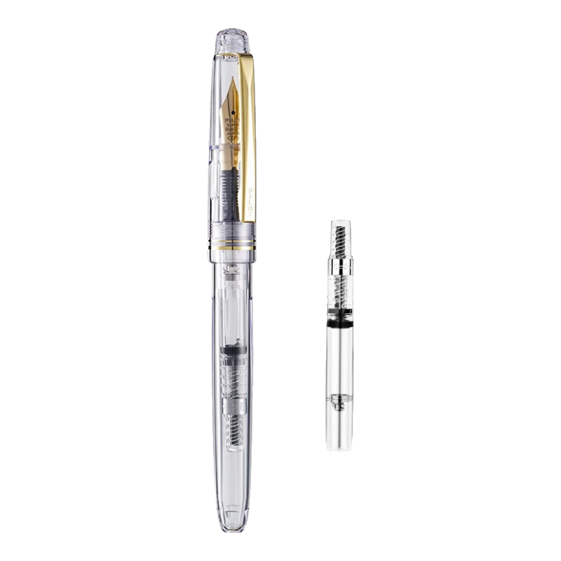 百樂(lè)（PILOT）78G+鋼筆限定禮盒套裝學(xué)生鋼筆簽字筆畢業(yè)禮物小清新成人練字男士高檔送禮鋼筆生日禮物 透明色 F尖/約0.4-0.5mm日常書寫用