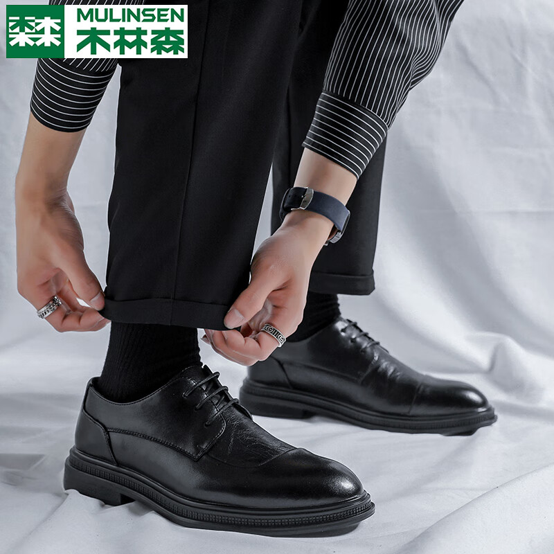 ���ڲ�����ľ��ɭ����ƤЬ����ţƤ2025�¿�ļ���װЬ����Ь��������ЬӢ�׷��� ��ɫ 43 [ƤЬ����]