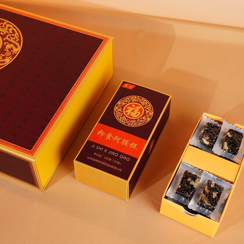 福牌阿胶即食阿胶糕480g（阿胶添加25%）礼盒礼品礼物中华老字号 480g*1盒 [送固元糕-团购更优惠]