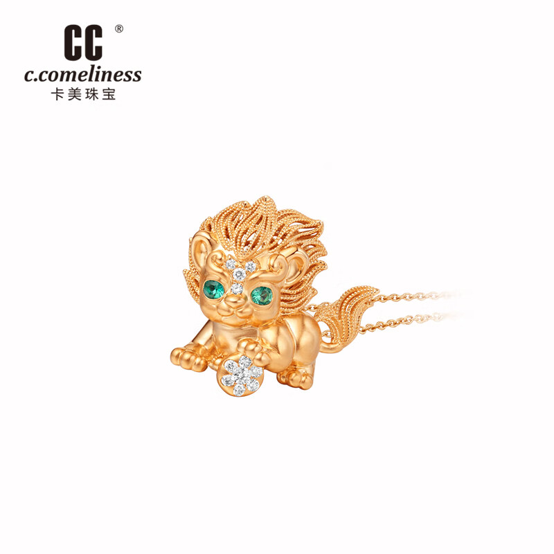 cc卡美珠宝醒狮系列醒醒项链 18k金沙弗莱钻石颈饰女款高级感珠宝礼物