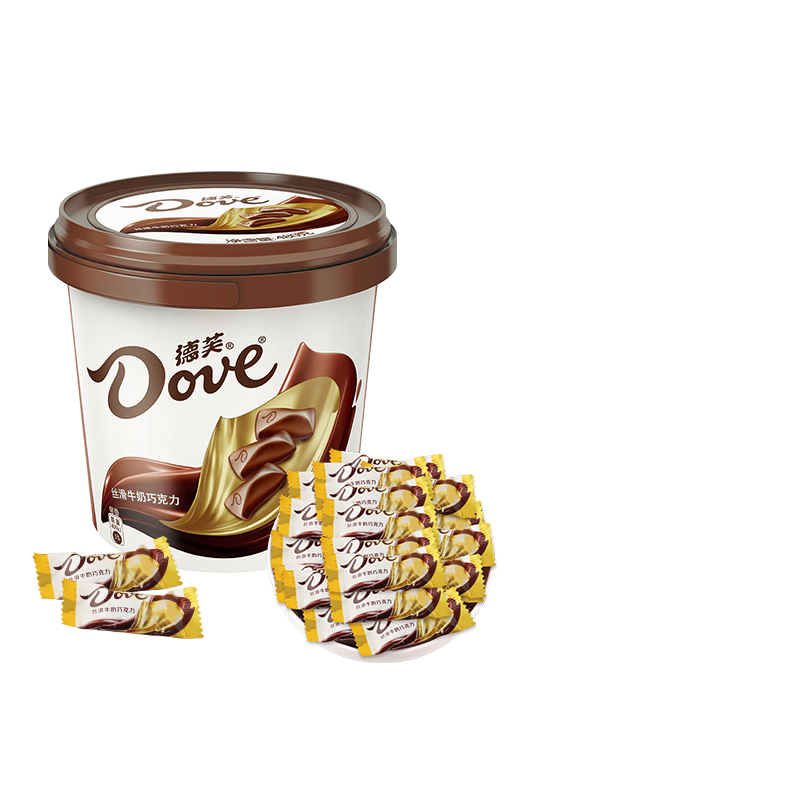 德芙（Dove）丝滑牛奶巧克力桶装480g婚庆喜糖伴手礼休闲小零食糖果巧克力礼物