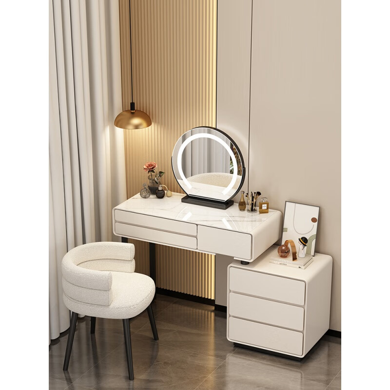 宜家盛宇【官方直销】床尾斗柜梳妆台奶油风实木卧室现代简约小型化妆