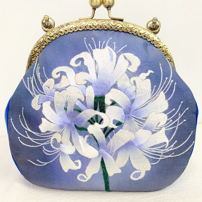 苏绣刺绣彼岸花口巾包中式会包民族风手提包复古旗袍小包手拎包 图片