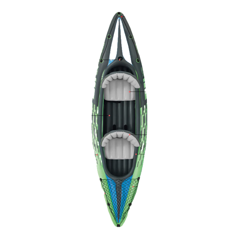 INTEX68306挑戰者二人橡皮艇加厚充氣船皮劃艇單雙人釣魚(yú)船耐磨沖鋒舟