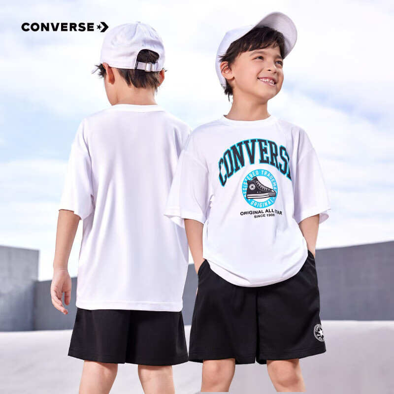 ������Converse������ͯװ��ͯ��װ2025�ļ��¿��д�ͯ���ж�t�̿������׿������� ����ɫ 150 /72 ����������140-152cm��