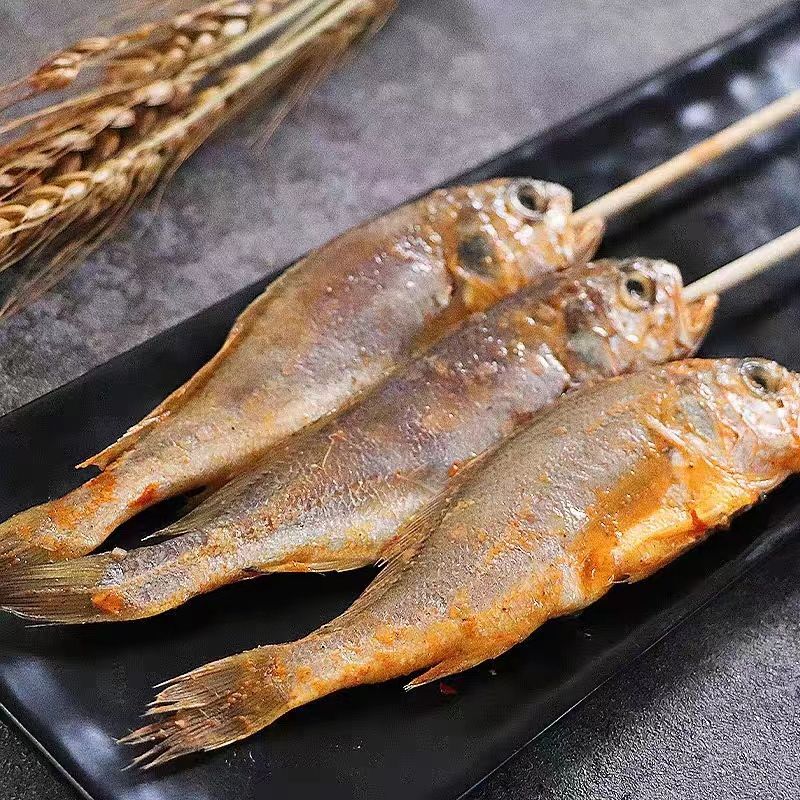 I新鲜网红夜猫子小黄鱼串鲜活冷冻半成品商用烧烤小吃1桶1600g 小黄鱼1袋20串