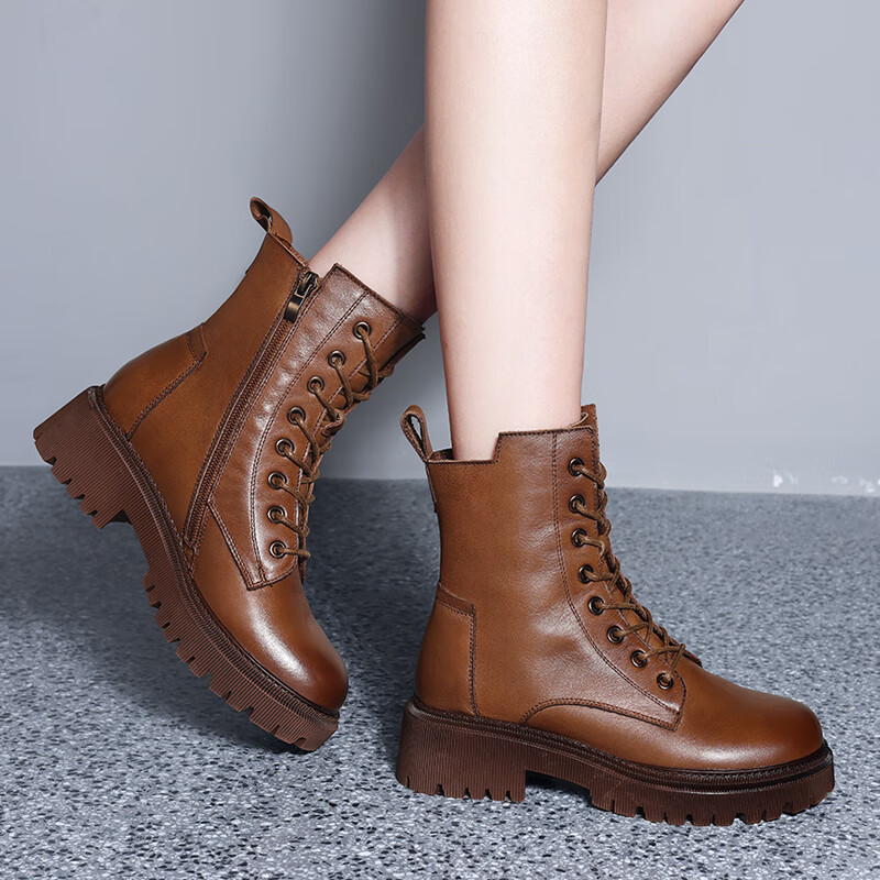 ���ڲ���������������ѥŮ��2024�¿�ͷ��ţƤ�ָ�ϵ����ѥŮ���޲���������Ůѥ�� ��ɫ����FN0224/0357 35