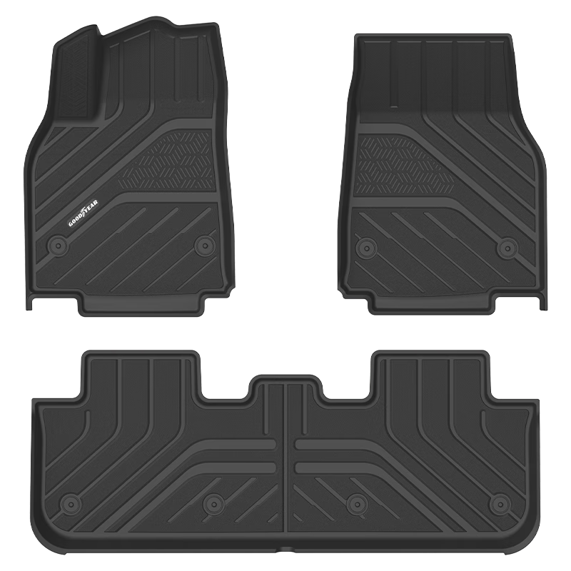 固特異（Goodyear）tpe汽車腳墊適用于特斯拉煥新ModelY25款高邊TPE腳墊黛尼斯9件套