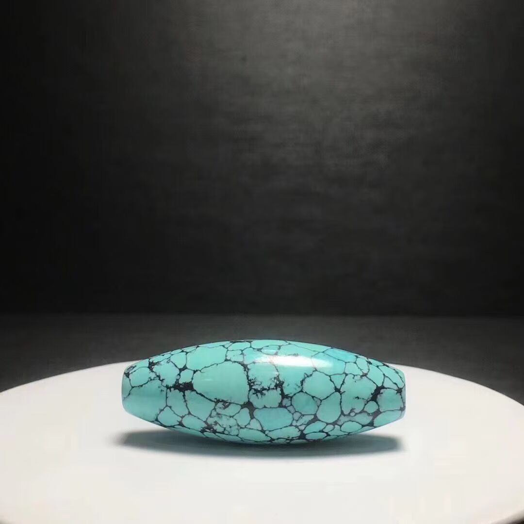 天竺阁绿松石天珠原矿网花配珠乌兰花顶珠手串背云吊坠金刚菩提配件