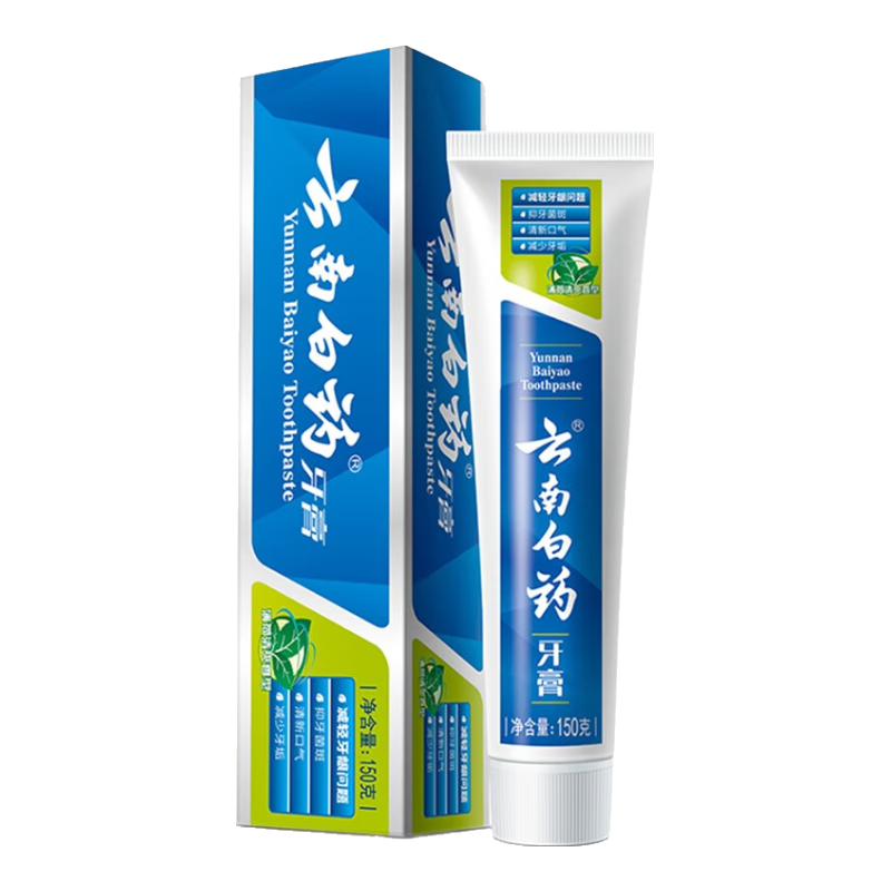 云南白药经典系列牙膏 健齿护龈改善牙龈问题 清新口气薄荷香型牙膏150g