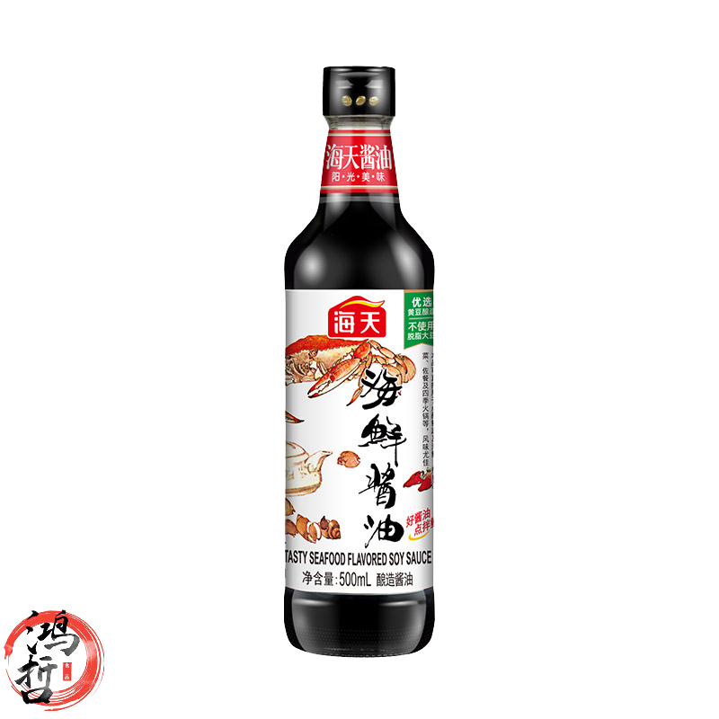 海天海鲜酱油500ml/瓶 酿造清蒸凉拌刺身厨房调味料 海鲜酱油500ml*1