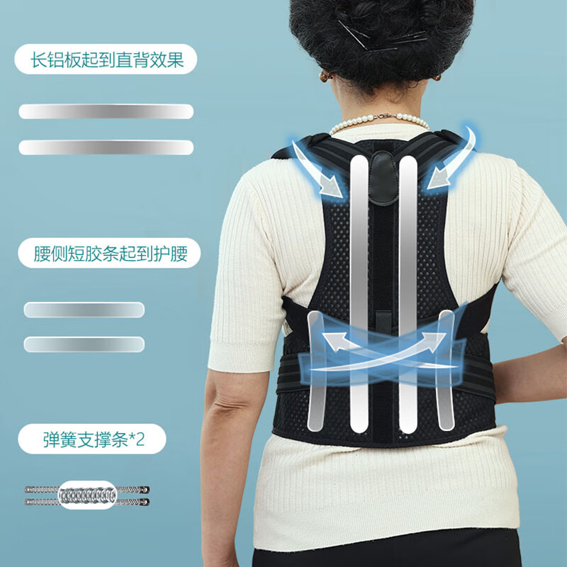 护腰神器贝贝家驼背器 成人 【强力支撑】3d透气面料-防勒肩(升级款)