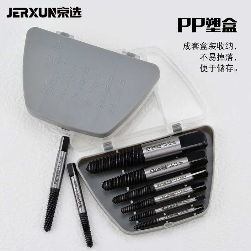 京选（JERXUN）断丝取出器滑牙滑丝反牙螺丝断头取出器水龙头三角阀水管拆除工具