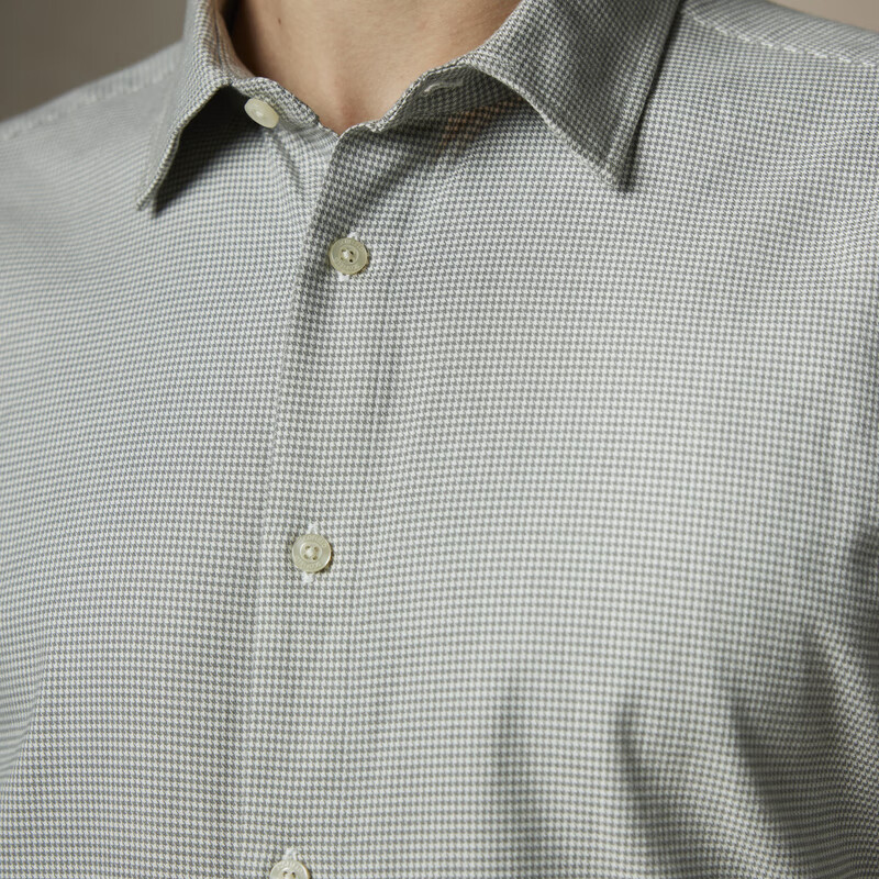Scofield【新疆棉】男士24年秋季新款千鸟格时尚休闲商务长袖衬衫 灰色 L (175)