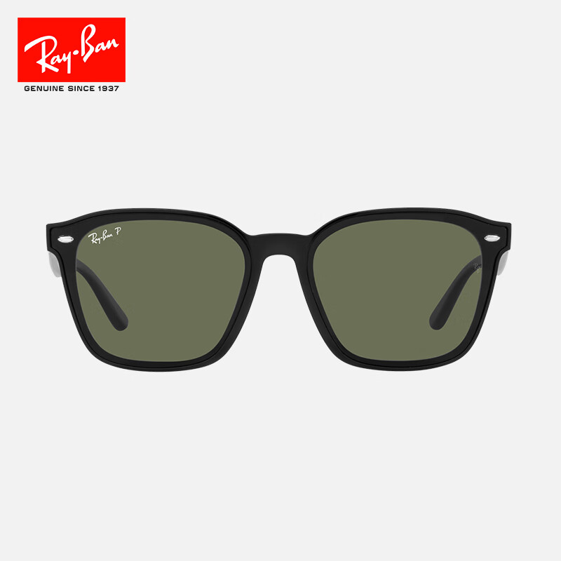 雷朋（RayBan）雷朋太阳镜2023大框眼镜修饰显脸小素颜神器墨镜0RB4392D 601/9A黑色镜框深绿色偏光镜片 尺寸66